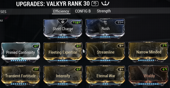 Warframe screenshot build valkyr efficiency.png