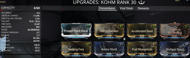 Warframe screenshot build kohm dismemberer.png