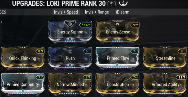 Warframe screenshot build loki invisibility+speed.png