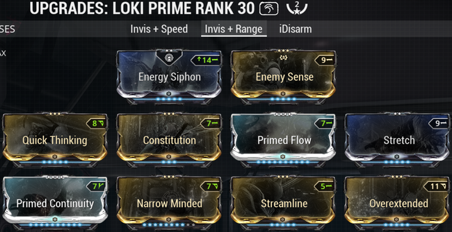 Warframe screenshot build loki invisibility+range.png